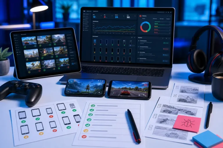Mobile game QA workflow for real device testing multiplayer performance and compatibility
