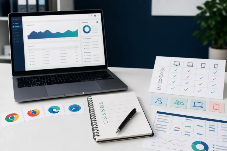 AI-generated web app testing cost planning with SaaS dashboard browser coverage role matrix and QA checklist