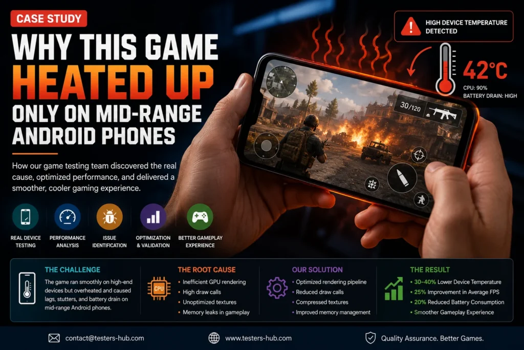 Android game testing case study for overheating on mid-range Android phones