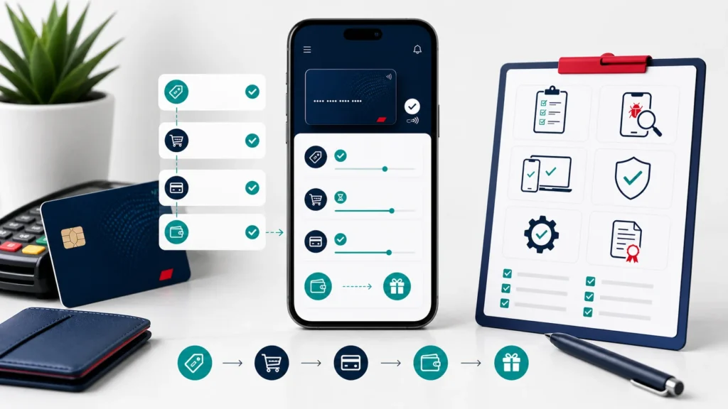Cashback and loyalty mobile app QA across linked cards transaction states reward calculations and reconciliation